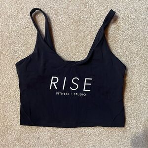 Lululemon RISE Fitness Studio Branded Align Black Crop Top